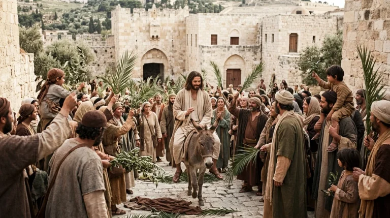 jesus entering jerusalem on a donkey bible verse